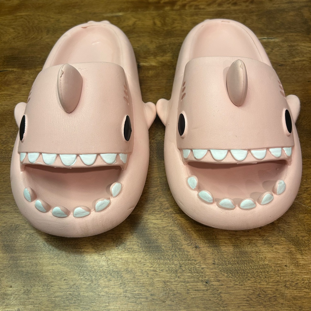 Pink Shark Slippers  Shark Slides